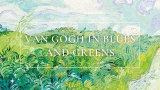 Van Gogh in Blues and Greens fine art wallpaper screensaver background HD 1080p