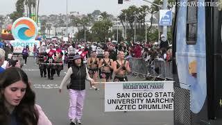 SDSU Marching Aztecs Drumline & Twirlers | 2024 Port of San Diego Holiday Bowl Parade