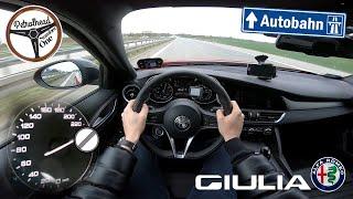 2019 Alfa Romeo Giulia Veloce (280 KM) | V-MAX. Próba autostradowa. RACEBOX 0-100, 100-200 km/h.