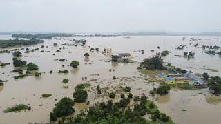 Flood Alert in Mahanadi | #cuttack  | Aerial view of Naraj,Brajabiharipur,Dhabaleswar & Athgarh road