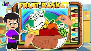 How to Draw Fruit Basket | Types of Fruits | Drawing for kids | PunToon Classroom