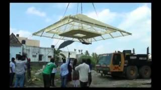 Actor Arjun and Aishwarya at Hanuman Temple Gopuram Placing