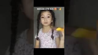 Cute little girl perfectly imitating the sound of Nissan GTR R35