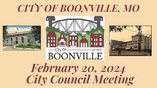 City Of Boonville, Missouri Council Meeting on February 20, 2024 at 7:00pm