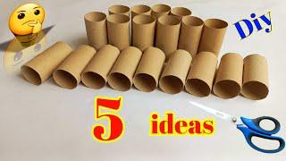 5 awesome ideas! see what I did with toilet paper rolls- recycling ️