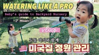  미국 두돌 아기 할머니 집에서 정원 관리 하면서 놀아요 & 다육이 구경 시켜드립니다 | Baby Vlog Filmed at Grandma’s Backyard nursery