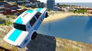 Beamng drive - San Frisco Open Bridge Jumping Car Crashes | BeamNG-Destruction