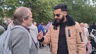 You Muslim worship Jibril (PBUH)! Osama & Triggered Christian Speakers Corner Sam Dawah