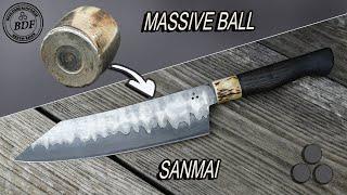 Knife Making / The Transformation of a Giant Bearing Ball !!!