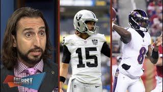 FIRST THINGS FIRST | Nick Wright reacts Raiders vs. Ravens | need dominant performances from Ravens