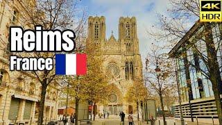 [4K HDR] Walking Tour from Reims & Champagne in France | 고딕건축 노트르담 대성당  라임스, 샴페인의 본고장 함께걸어요.