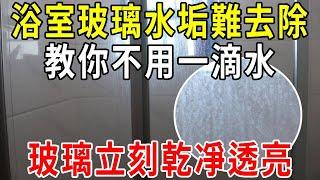 浴室玻璃水垢難去除！教你不用一滴水，玻璃立刻乾凈透亮，一個月不用擦【圍裙媽媽】