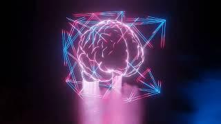 Neon Cube & Rotating Brain Motion Graphic - Free Background