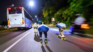 Skater VS Bladers Raw Run (95 KMH)