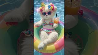 #Persian cat #Dai-chan #Become a summer girl. The swimsuit is cute