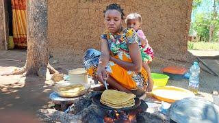 Our Most Beautiful Young Single Mom Cooks Delicious African Village Food/Village Life