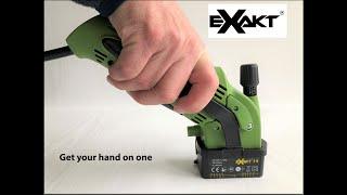 Exakt 14 saw with Multi-Rail edge guide, 3 saw blades, dust extraction hose and more.