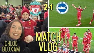 MO SALAH SCORES STUNNER IN INSANE ANFIELD ATMOSPHERE FOR COMEBACK WIN! | Liverpool 2-1 Brighton|Vlog