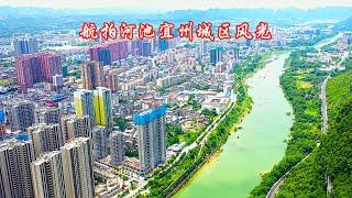 航拍广西河池市宜州区，具有千年文化底蕴的古城Aerial photograph of Yizhou District, Hechi City, Guangxi