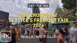 The 2024 Fremont Fair in Seattle was Packed | 4K Walk in Seattle, WA