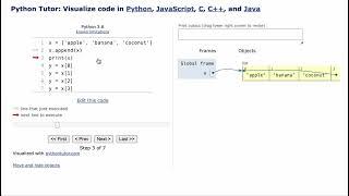 what happens when you try to append a Python list to itself? [pythontutor.com]