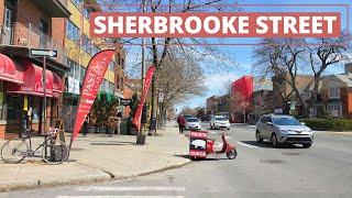 Walking in Montreal on Sherbrooke Street West / Spring 2021 (Sunny & Windy Day) - 4K