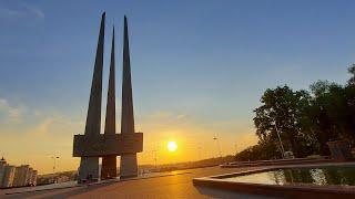 SUNSET IN  VICTORY SQUARE VITEBSK BELARUS