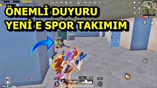 ÖNEMLİ AÇIKLAMA İŞTE YENİ E SPOR TAKIMIM ! BATUR GAME  SOLO SQUAD PUBG MOBİLE