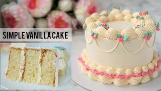 Simple Vanilla Cake with Elegant Retro Design