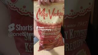 Miss Vickie's Sweet & Spicy Ketchup Chips One Bite Mukbang (eating with no talking)