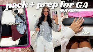 travel prep + pack with me for a girls weekend | nails, outfit planning, cleaning