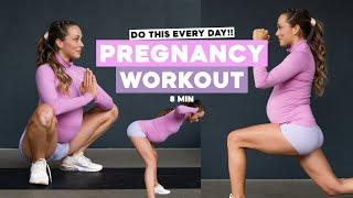 8 MIN Ganzkörper Workout für Schwangere  // PREGNANCY WORKOUT- ALL TRIMESTER // PREGNANT & FIT 