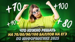 ЧТО НУЖНО РЕШАТЬ, ЧТОБЫ НАБРАТЬ 70/80/90/100 БАЛЛОВ НА ЕГЭ ПО ИНФОРМАТИКЕ 2025