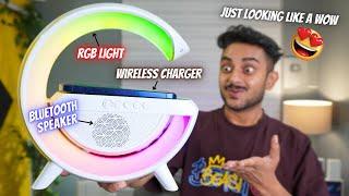 Amazing Wireless Charger with Bluetooth Speaker & RGB Lamp  | G-Shape Unboxing & Review