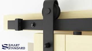 SMARTSTANDARD 12ft Heavy Duty Double Door Sliding Barn Door Hardware Kit -Smoothly and Quiet Reviews