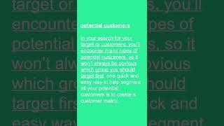 potential customers | marketing foundations for MBA students