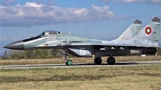 Демонстрация МИГ 29 / MIG-29 на българските ВВС - Авиобаза Граф Игнатиево 2018 България