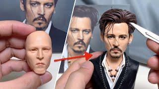 Johnny Depp sculpture handmade from polymer clay, the full sculpturing process【Clay Artisan JAY】