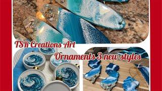 HOW TO MAKE RESIN CHRISTMAS ORNAMENTS..3 NEW STYLES! #fluidart #resinart #fluidartist