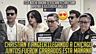 ANGELA LLEGO ACOMPAÑADA DE SU ESPOSO CHRISTIAN A CHICAGO ESTA MAÑANA