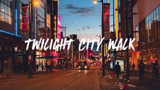 Twilight City Walk | Moody Evening Stroll in Downtown Vancouver