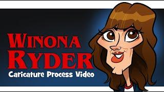 Winona Ryder (Joyce Byers from Stranger Things) Caricature art drawing process timelapse