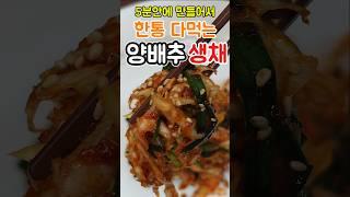 너무 맛있어서 양배추 한통 다먹는 5분 생채 레시피 포만감 최고