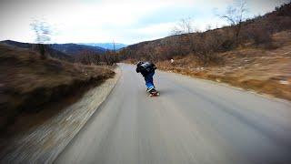 AGGRESSIVE DOWNHILL ON A NARROW ROAD #georgia #skateboarding #downhill