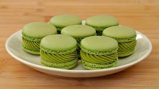 How to Make Macarons at Home (Beginner Recipe, Matcha Green Tea Macarons with Buttercream Filling)