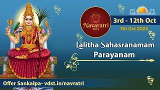 Navratri Day 5 - Lalitha Sahasranamam Parayan | 7 Oct 2024 | Live From VDS Bangalore Ashram