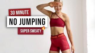 30 MIN INTENSE NO JUMPING HIIT Workout - No Equipment - Full Body Low Impact, Sweaty Home Workout