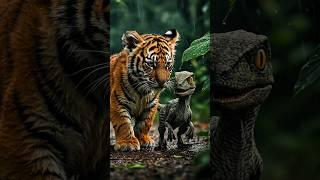 Baby Tiger & Baby Raptor #velociraptor #dinosaur #jurassicworld