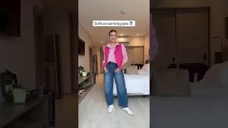 Outfit con Barrel Leg Jeans