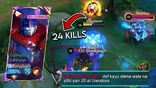 OPTIMUS PRIME GOT 24 SOLO KILLS USING MAGIC BUILD  | MOST INSANE CLUTCH ~ Mobile Legends: Bang Bang